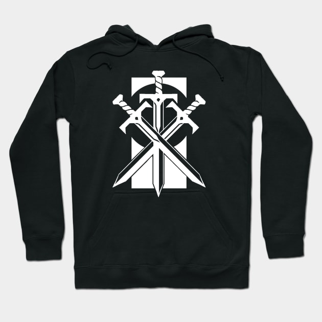 Crossed Swords - Original Logo Banner Sigil - Light Design for Dark Backgrounds Hoodie by Indi Martin